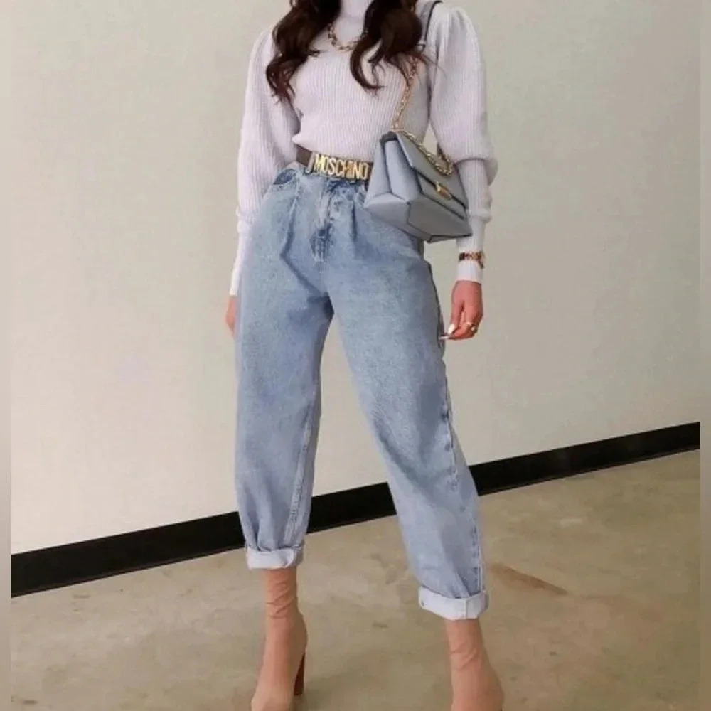 Zara Light Blue High Rise Jeans